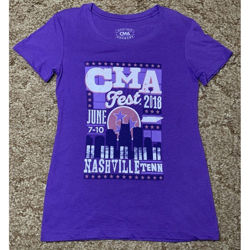 CMA Music Festival Shirt Womens M Purple 2018 CMA Fest Country Nashville‎